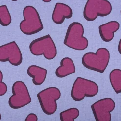 French Terry Stoff Sommersweat Jogging Hearts blau 1,45m Breite