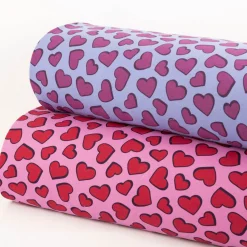 French Terry Stoff Sommersweat Jogging Hearts pink 1,45m Breite