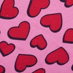 French Terry Stoff Sommersweat Jogging Hearts pink 1,45m Breite