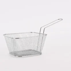 Frittierkorb groß Metall silber 24x11,5x12cm
