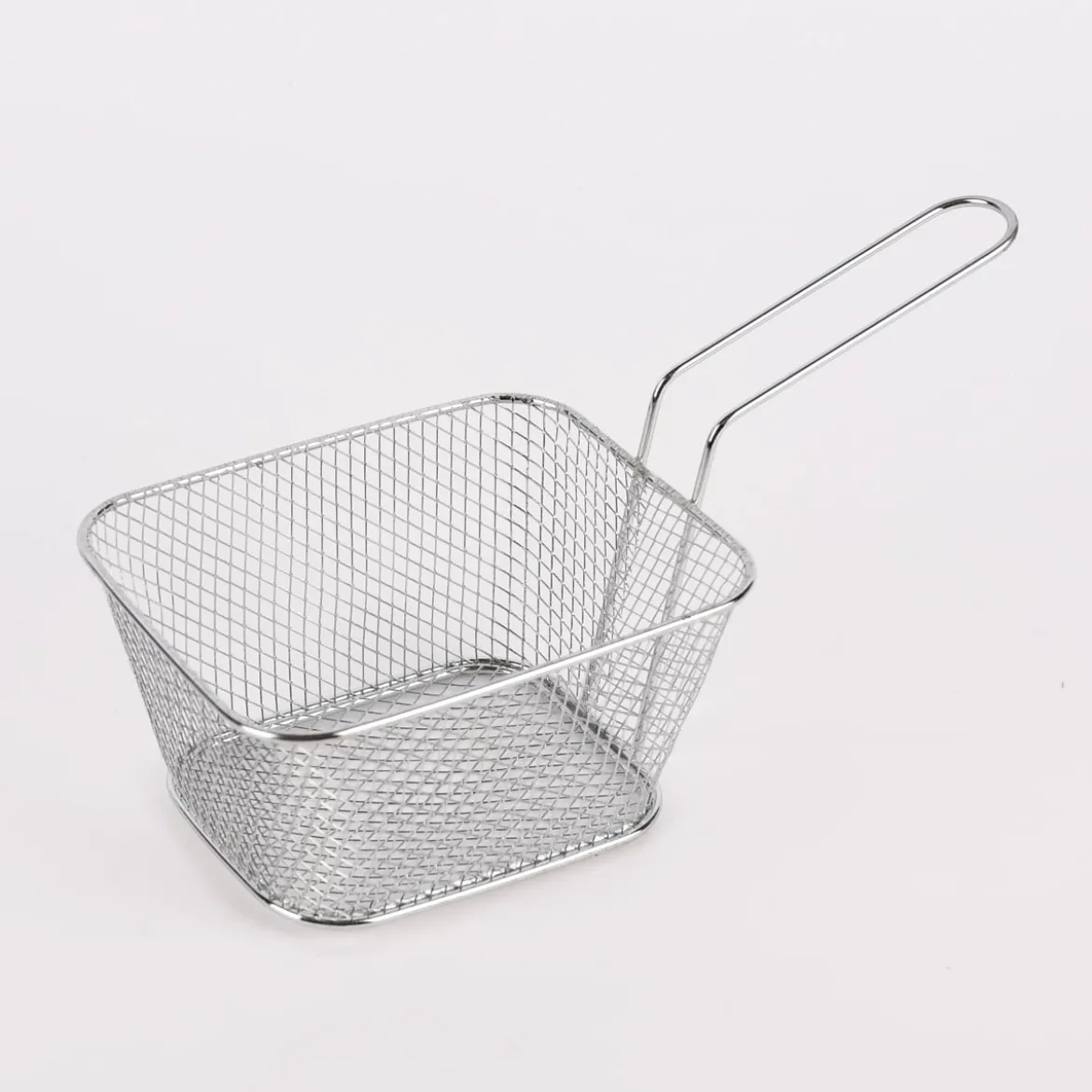 Frittierkorb groß Metall silber 24x11,5x12cm