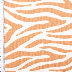 Frottee Krepp Stoff Zebras ecru nude 1,55m Breite