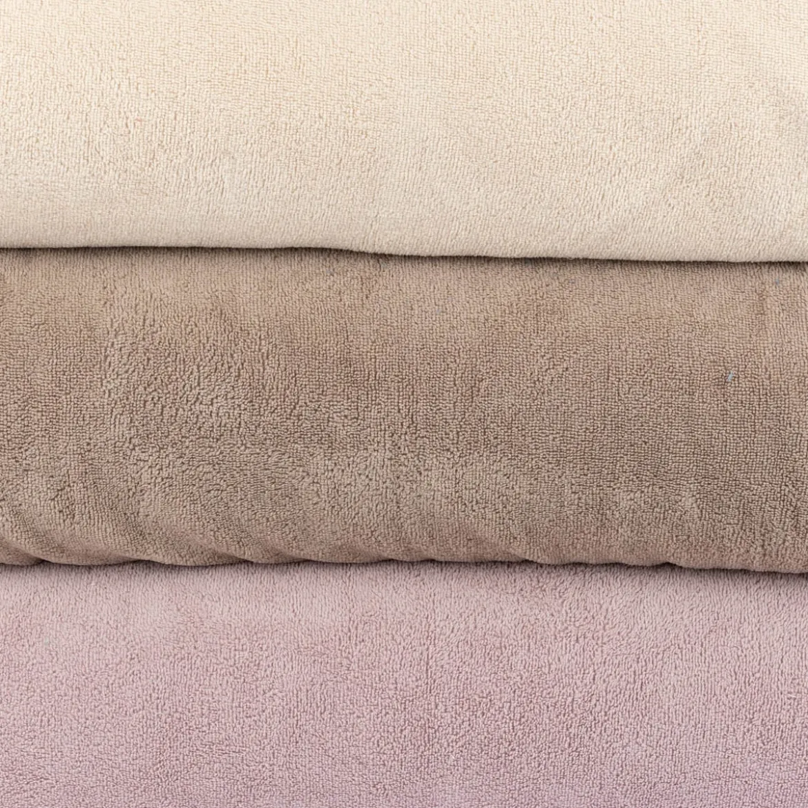 Frottee Stoff Bambus Terry Velvet Bamboo kuschelweich einfarbig taupe1,5m Breite