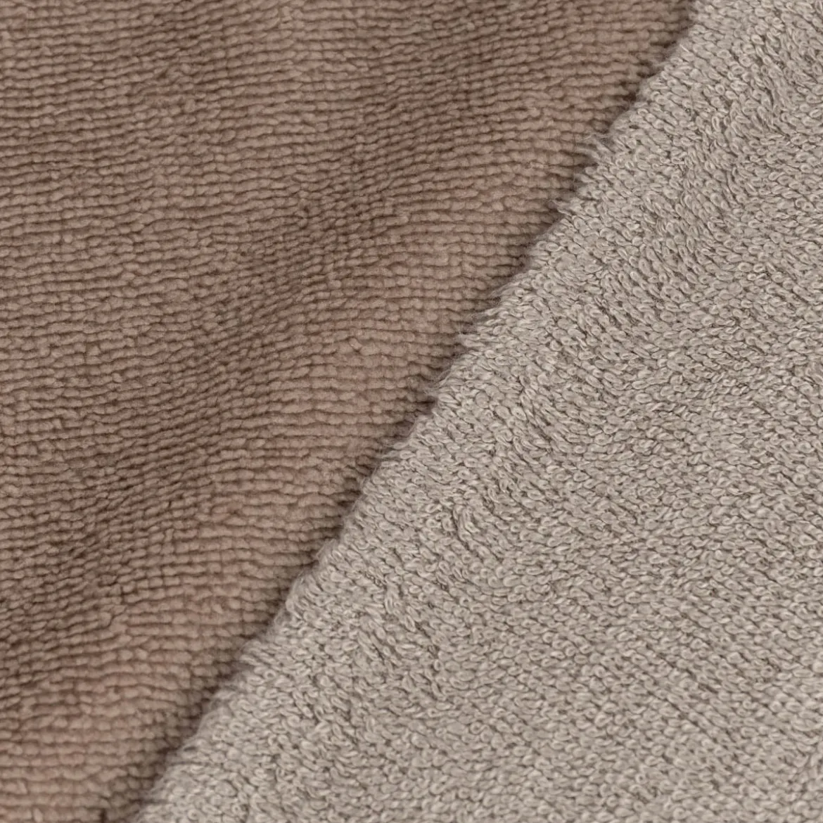 Frottee Stoff Bambus Terry Velvet Bamboo kuschelweich einfarbig taupe1,5m Breite