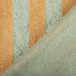 Frottee Stoff Baumwolle Bambus Streifen grün beige 150cm