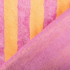 Frottee Stoff Baumwolle Bambus Streifen pink orange 150cm