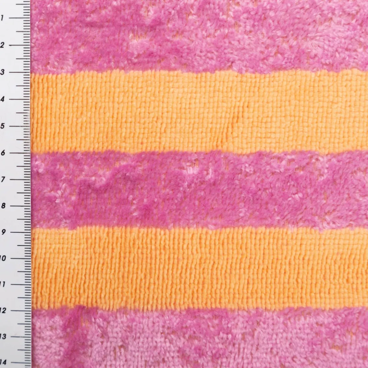Frottee Stoff Baumwolle Bambus Streifen pink orange 150cm