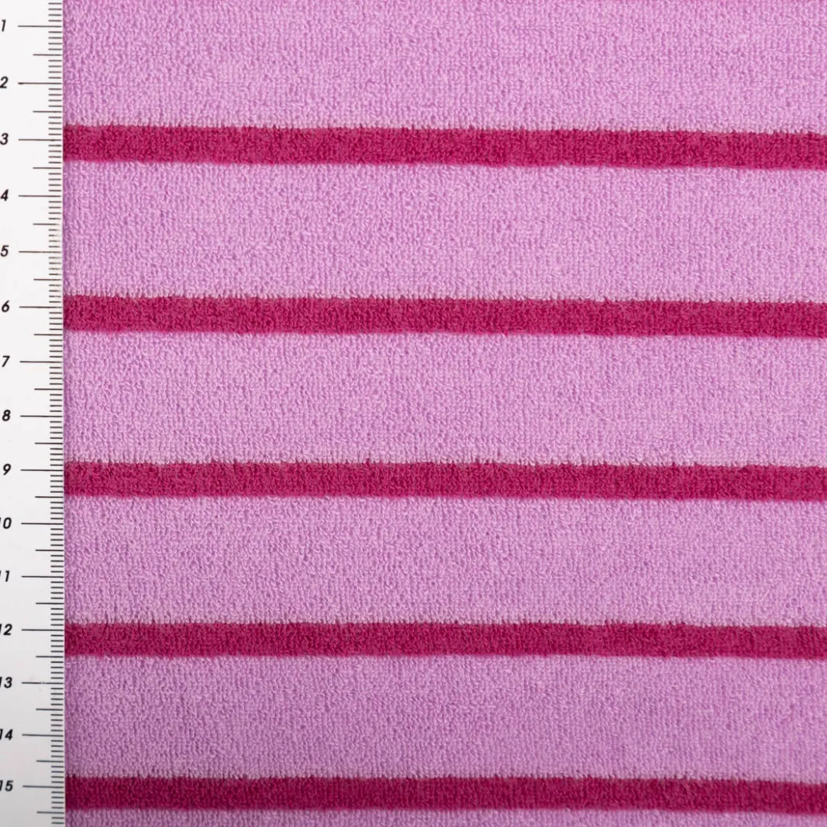 Frottee Stoff Baumwolle Streifen 245g/qm rosa pink 1,55m Breite