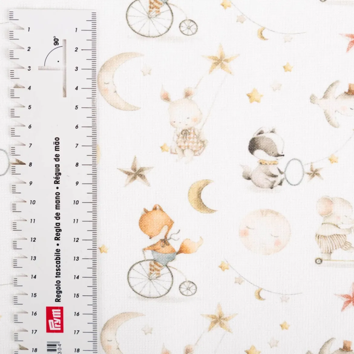 Frottee Stoff Baumwollstoff Sleepy Tierbabys weiß natur 1,40m Breite