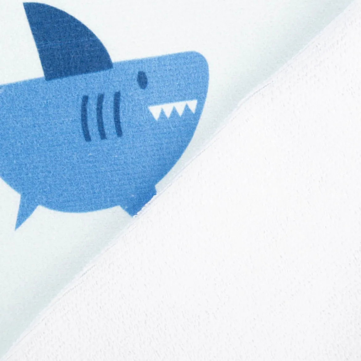 Frottee Stoff Digitalprint Haifisch blau 1,5m Breite