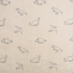 Frottee Stoff Stretch Dinosaurier beige 1,50m Breite
