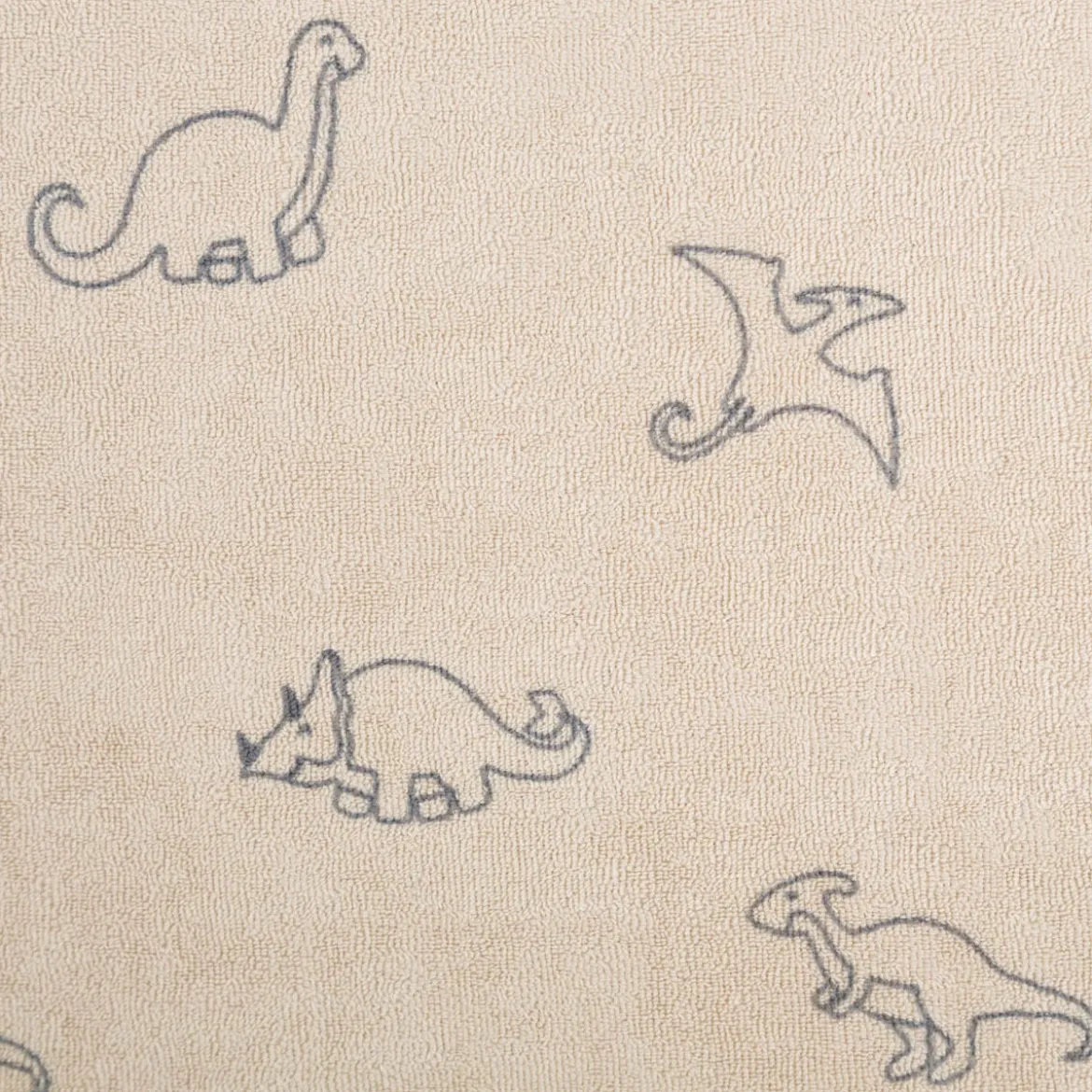 Frottee Stoff Stretch Dinosaurier beige 1,50m Breite