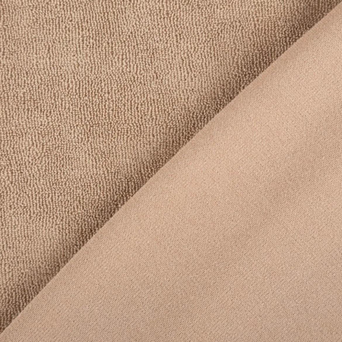 Frottee Stoff Stretch einfarbig sand 1,5m Breite