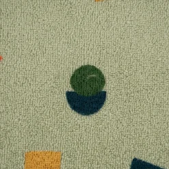 Frotteestoff Stretch Frottee Geometrie Bauklötze grün orange blau ocker 1,5m Breite