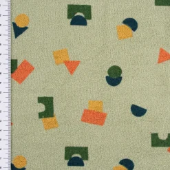 Frotteestoff Stretch Frottee Geometrie Bauklötze grün orange blau ocker 1,5m Breite