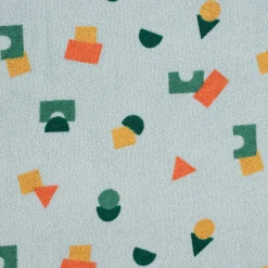 Frotteestoff Stretch Frottee Geometrie Bauklötze hellblau orange grün ocker 1,5m Breite