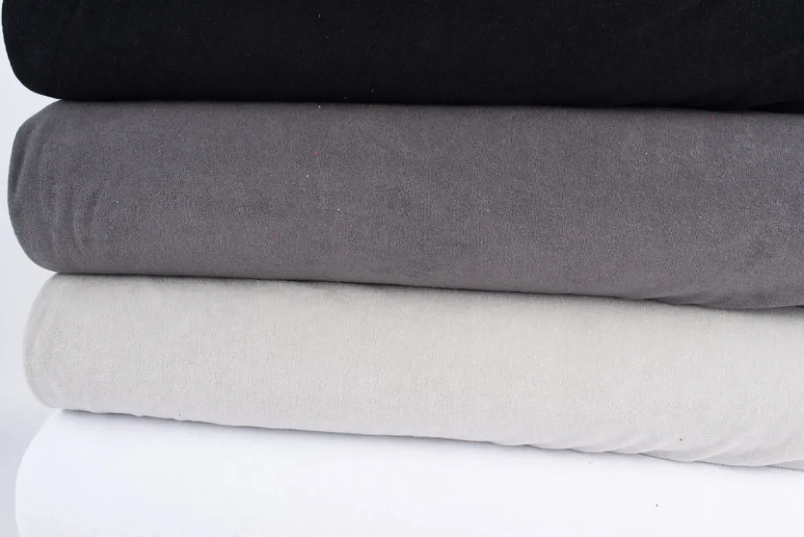 Frottee Stoff Stretch Frottee einfarbig weiß 1,5m Breite