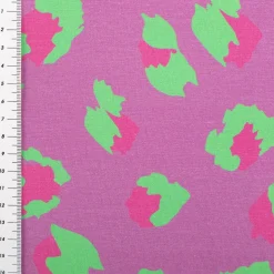 Fräulein von Julie Jersey Stoff Baumwolljersey Leo Digitaldruck lila grün 1,50m Breite