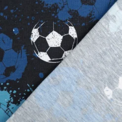 Fräulein von Julie Jersey Stoff Baumwolljersey Fußball Digitaldruck blau 1,50m Breite