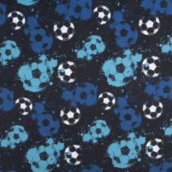 Fräulein von Julie Jersey Stoff Baumwolljersey Fußball Digitaldruck blau 1,50m Breite