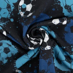 Fräulein von Julie Jersey Stoff Baumwolljersey Fußball Digitaldruck blau 1,50m Breite