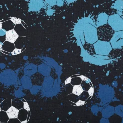 Fräulein von Julie Jersey Stoff Baumwolljersey Fußball Digitaldruck blau 1,50m Breite