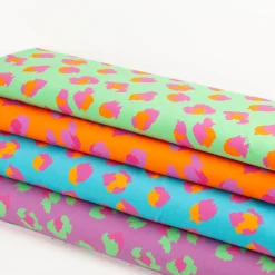 Fräulein von Julie Jersey Stoff Baumwolljersey Leo Digitaldruck türkis pink orange 1,50m Breite