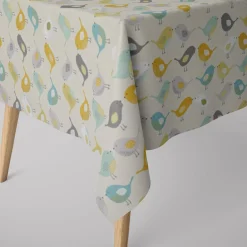 Fryett`s Englischer Dekostoff Baumwollstoff Halbpanama Birds Vögel beige grau mint senf 138cm Breite
