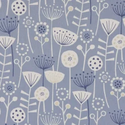 Fryett`s Englischer Dekostoff Baumwollstoff Halbpanama Blumen abstrakt blau 138cm Breite