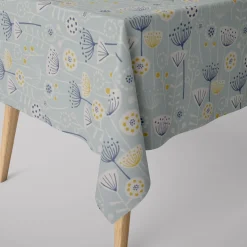 Fryett`s Englischer Dekostoff Baumwollstoff Halbpanama Blumen abstrakt mint 138cm Breite