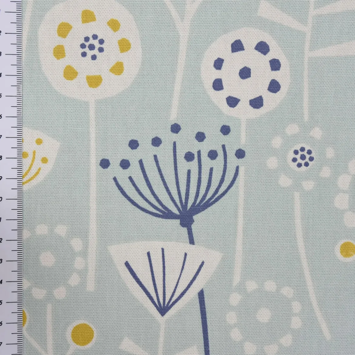 Fryett`s Englischer Dekostoff Baumwollstoff Halbpanama Blumen abstrakt mint 138cm Breite