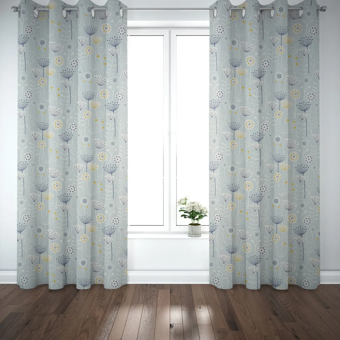 Fryett`s Englischer Dekostoff Baumwollstoff Halbpanama Blumen abstrakt mint 138cm Breite