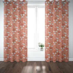 Fryett`s Englischer Dekostoff Baumwollstoff Halbpanama Blumen abstrakt orange 138cm Breite