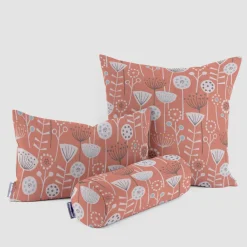 Fryett`s Englischer Dekostoff Baumwollstoff Halbpanama Blumen abstrakt orange 138cm Breite