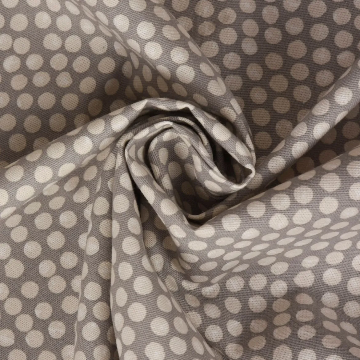 Fryett`s Englischer Dekostoff Baumwollstoff Halbpanama Spotty Punkte grau 138cm Breite