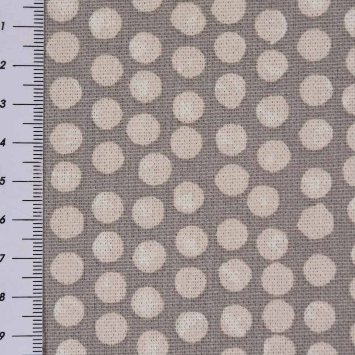 Fryett`s Englischer Dekostoff Baumwollstoff Halbpanama Spotty Punkte grau 138cm Breite