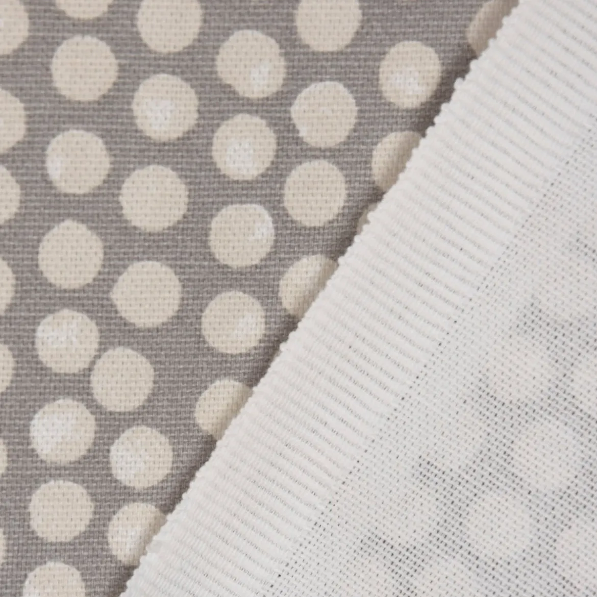 Fryett`s Englischer Dekostoff Baumwollstoff Halbpanama Spotty Punkte grau 138cm Breite