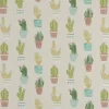 Fryett`s Englischer Dekostoff Baumwollstoff Halbpanama Cactus Kaktus Kakteen natur grün 138cm Breite