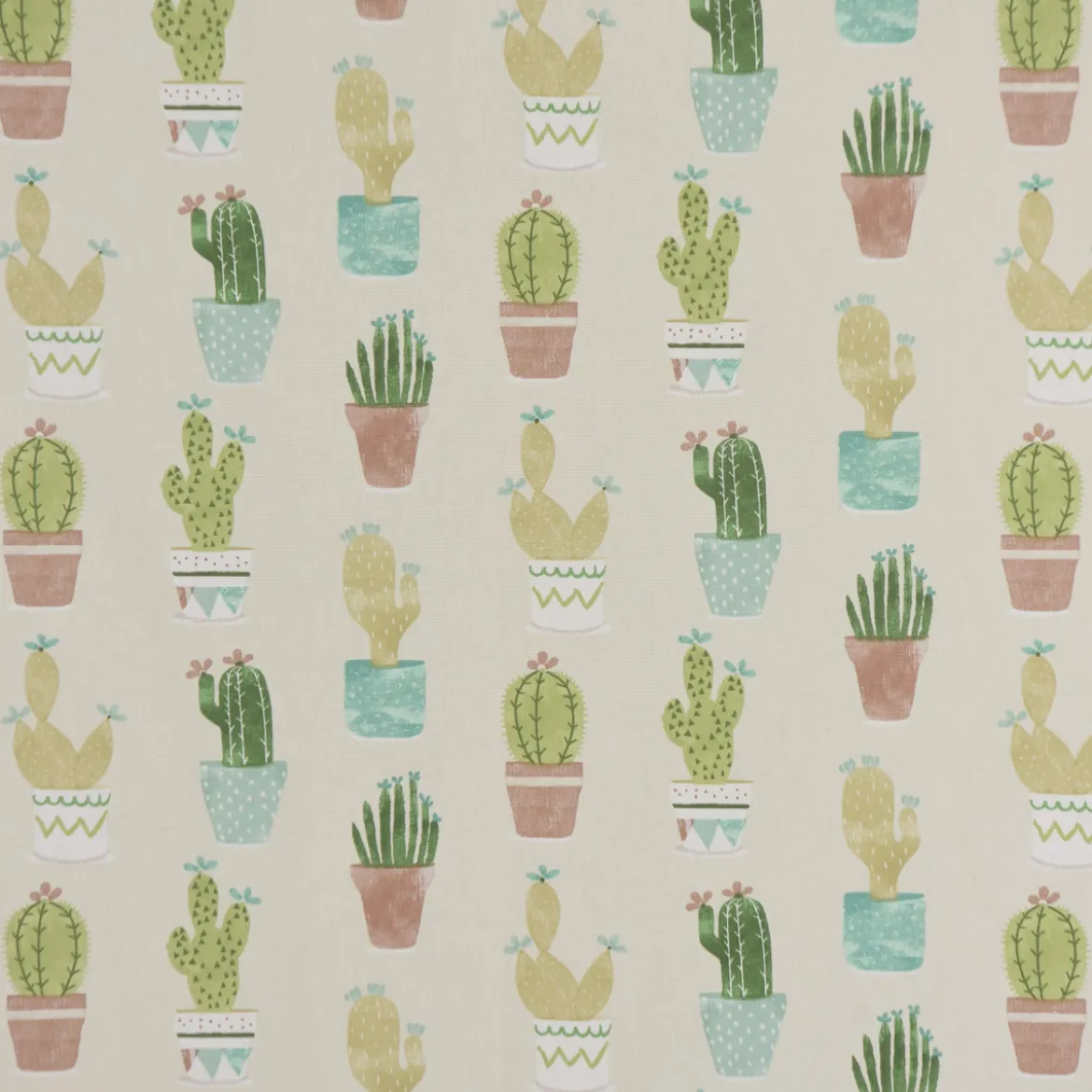 Fryett`s Englischer Dekostoff Baumwollstoff Halbpanama Cactus Kaktus Kakteen natur grün 138cm Breite