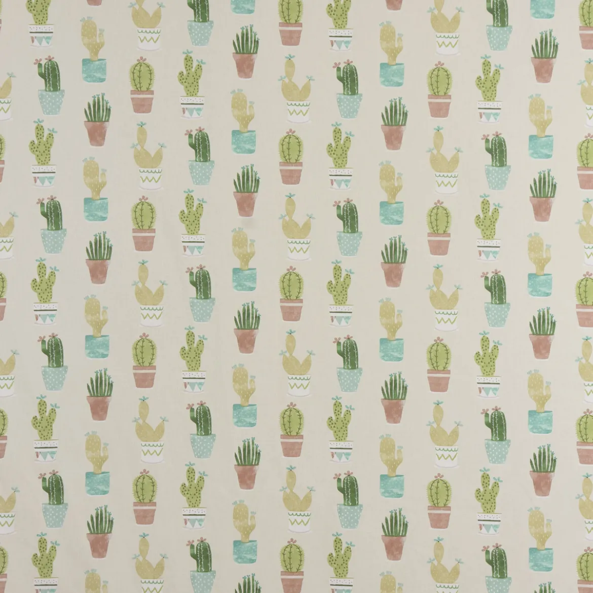 Fryett`s Englischer Dekostoff Baumwollstoff Halbpanama Cactus Kaktus Kakteen natur grün 138cm Breite