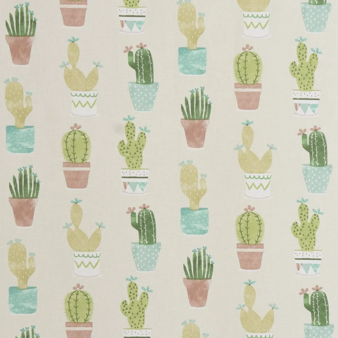 Fryett`s Englischer Dekostoff Baumwollstoff Halbpanama Cactus Kaktus Kakteen natur grün 138cm Breite