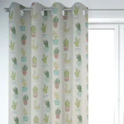 Fryett`s Englischer Dekostoff Baumwollstoff Halbpanama Cactus Kaktus Kakteen natur grün 138cm Breite