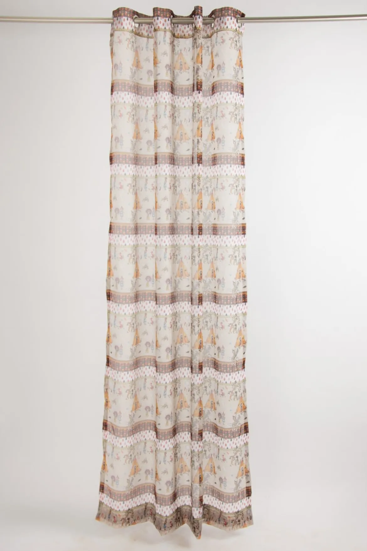 Gadinenstoff Voile beige indigene Bevölkerung Tiere Zelt 1,40m Breite
