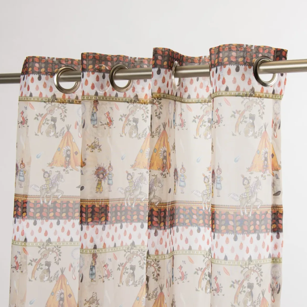 Gadinenstoff Voile beige indigene Bevölkerung Tiere Zelt 1,40m Breite