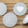 Garderobe Haken MR & MRS 4tlg grau D:12cm