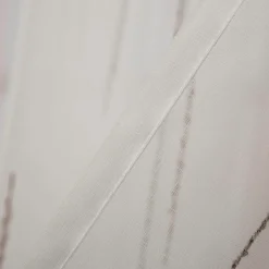 Gardine mit Schlaufenband Voile Boucle-Streifen Wollweiß Grau in div. Größen