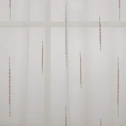 Gardine mit Schlaufenband Voile Boucle-Streifen Wollweiß Grau in div. Größen