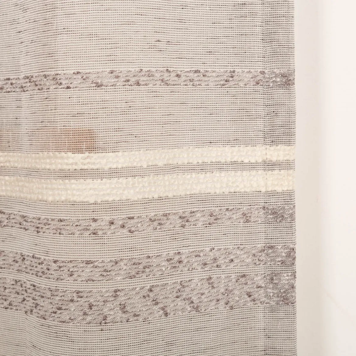 Gardine mit Schlaufenband Voile Boucle-Streifen Grau 140x245cm