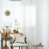 Gardine mit Schlaufenband Voile transparent natur 140x260cm