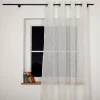 Gardine mit Ösen Voile Bouclé-Dessin Wellen Wollweiß Natur 140x245cm